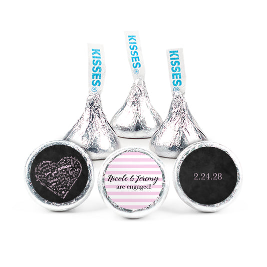 Personalized Engagement Pink Heart Hershey's Kisses