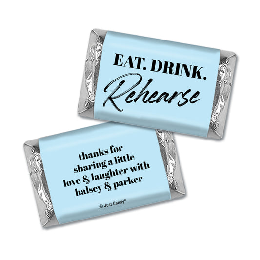 Wedding Rehearsal Dinner Personalized Hershey's Miniatures - Eat. Drink. Rehearse