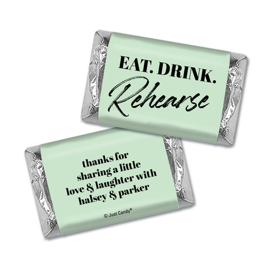 Wedding Rehearsal Dinner Personalized Hershey's Miniatures - Eat. Drink. Rehearse