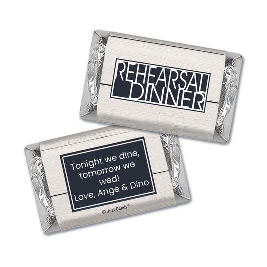 Wedding Rehearsal Dinner Personalized Hershey's Miniatures - Rustic