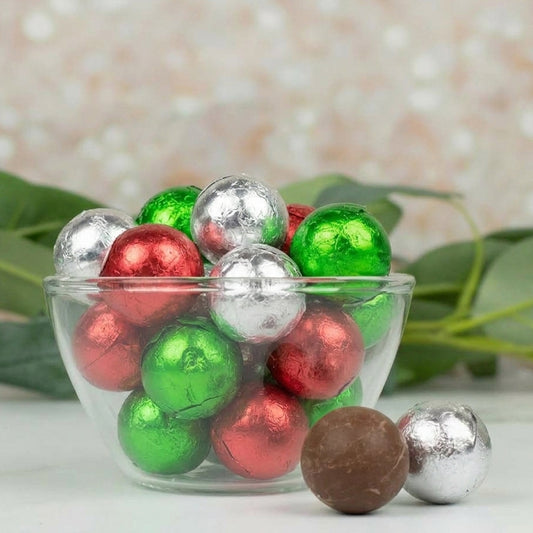 Milk Chocolate Foil Wrapped Balls - Holiday Colors