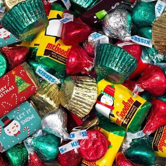 Holiday Christmas Mix with Santa and Friends Wrapped Chocolates Candy Mix