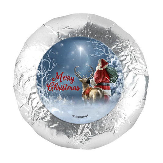 Christmas Starry Night Santa 1.25" Stickers (48 Stickers)