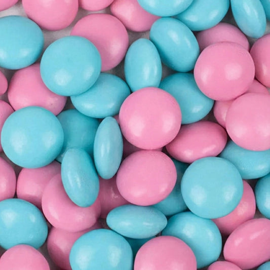 Light Blue and Pink Just Candy Chocolate Gems