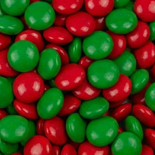 Green and Red Just Candy Chocolate Gems