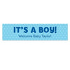 Personalized Polka Dots Boy Baby Announcement 5 Ft. Banner