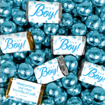 It's A Boy Candy Bubbles Hershey's Miniatures and Chocolate Mix
