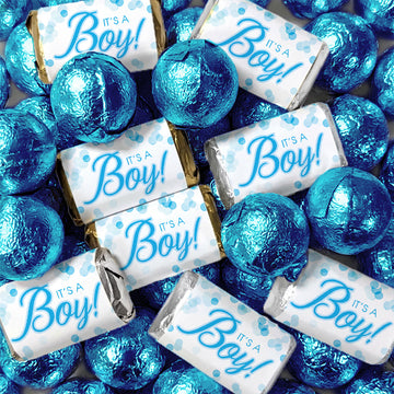 It's A Boy Candy Bubbles Hershey's Miniatures and Chocolate Mix