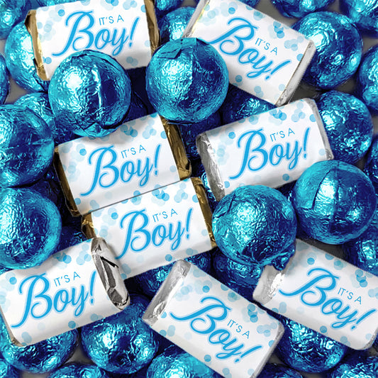It's A Boy Candy Bubbles Hershey's Miniatures and Chocolate Mix