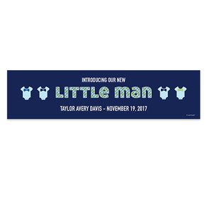 Personalized Birth Announcement Little Man 5 Ft. Banner