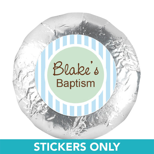 Baptism 1.25" Sticker Dots & Pinstripes (48 Stickers)