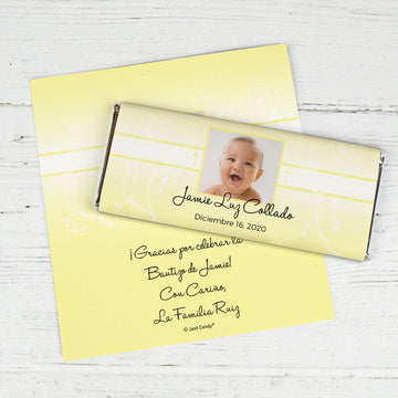Baptism Personalized Chocolate Bar Wrappers Foto del nio de Dios