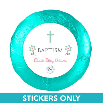 Baptism 1.25" Sticker Flower Blooms (48 Stickers)