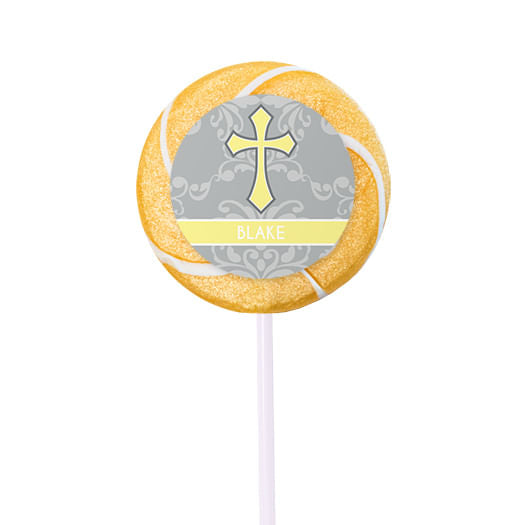 Personalized Baptism Small Swirly Pop Framed Cross (24 Pack)