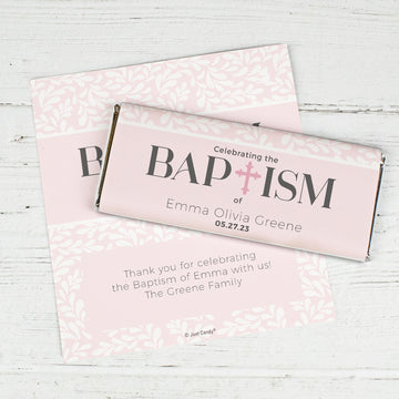 Baptism Personalized Chocolate Bar Wrappers (6 Wrappers Per Sheet)
