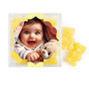 Personalized Baptism Photo and Stripes Favor Cube with Sanded Gummy Bears