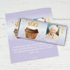 100th Birthday Personalized Chocolate Bar Wrappers Cupcake & Year Photo