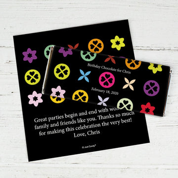 Birthday Personalized Chocolate Bar Wrappers X & O Circles