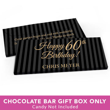 Deluxe Personalized Birthday 60th Candy Bar Favor Box