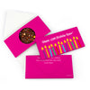 Personalized Birthday Lit Candles Gourmet Infused Belgian Chocolate Bars (3.5oz)