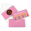 Personalized Birthday Lit Candles Gourmet Infused Belgian Chocolate Bars (3.5oz)