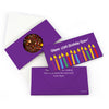 Personalized Birthday Lit Candles Gourmet Infused Belgian Chocolate Bars (3.5oz)