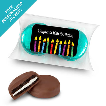 Birthday Personalized Pillow Box Lit Candles (25 Pack)