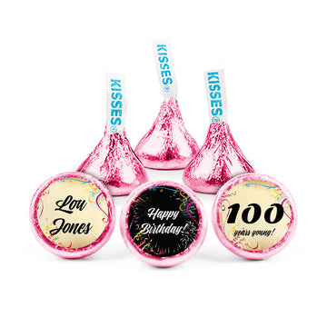 Personalized 100th Milestone Birthday Scroll Confetti Hershey's Kisses