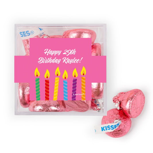 Personalized Birthday Candles JUST CANDY® favor cube with Hershey's Kisses