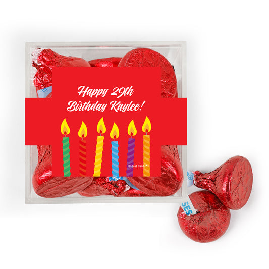 Personalized Birthday Candles JUST CANDY favor cube with Hershey's Kisses