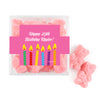 Personalized Birthday Candles JUST CANDY® favor cube with Sugar Sanded Gummy Bears