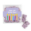 Personalized Birthday Candles JUST CANDY® favor cube with Sugar Sanded Gummy Bears