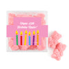 Personalized Birthday Candles JUST CANDY® favor cube with Sugar Sanded Gummy Bears