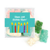 Personalized Birthday Candles JUST CANDY® favor cube with Sugar Sanded Gummy Bears