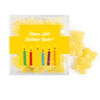 Personalized Birthday Candles JUST CANDY® favor cube with Sugar Sanded Gummy Bears