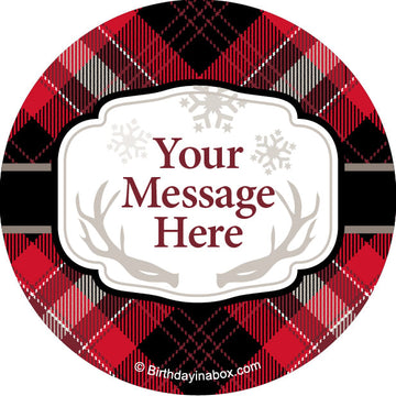 Buffalo Plaid Personalized 2" Stickers (20 Stickers)