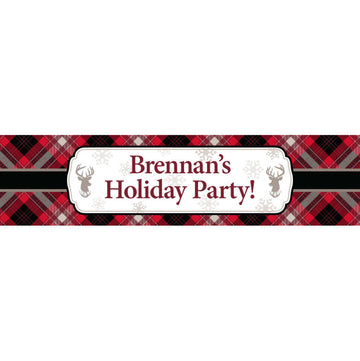 Personalized Buffalo Plaid Party 5 Ft. Banner