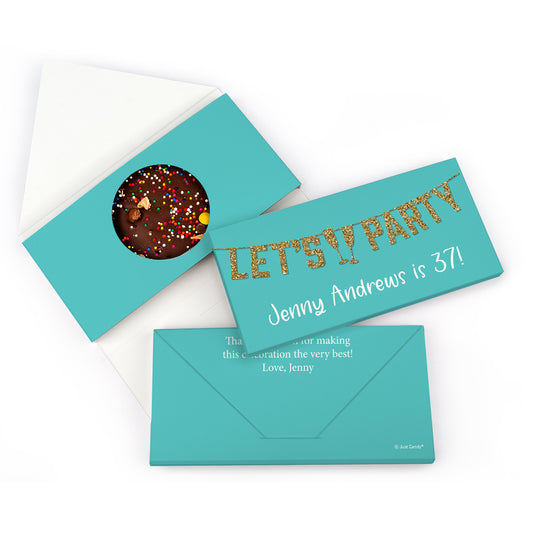 Personalized Birthday Let's Party Gourmet Infused Belgian Chocolate Bars (3.5oz)