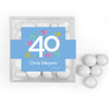 Personalized Milestone 40th Birthday Confetti JUST CANDY favor cube with Just Candy Milk Chocolate Minis