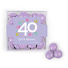 Personalized Milestone 40th Birthday Confetti JUST CANDY favor cube with Just Candy Milk Chocolate Minis