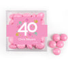 Personalized Milestone 40th Birthday Confetti JUST CANDY favor cube with Just Candy Milk Chocolate Minis