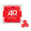 Personalized Milestone 40th Birthday Confetti JUST CANDY favor cube with Just Candy Milk Chocolate Minis