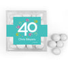 Personalized Milestone 40th Birthday Confetti JUST CANDY favor cube with Just Candy Milk Chocolate Minis