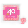 Personalized Milestones 40th Birthday Confetti JUST CANDY favor cube with Jelly Belly Jelly Beans