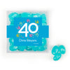 Personalized Milestones 40th Birthday Confetti JUST CANDY favor cube with Jelly Belly Jelly Beans