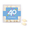 Personalized Milestones 40th Birthday Confetti JUST CANDY favor cube with Jelly Belly Jelly Beans