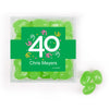 Personalized Milestones 40th Birthday Confetti JUST CANDY favor cube with Jelly Belly Jelly Beans