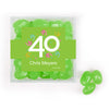 Personalized Milestones 40th Birthday Confetti JUST CANDY favor cube with Jelly Belly Jelly Beans