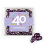Personalized Milestones 40th Birthday Confetti JUST CANDY favor cube with Jelly Belly Jelly Beans