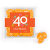 Personalized Milestones 40th Birthday Confetti JUST CANDY favor cube with Jelly Belly Jelly Beans